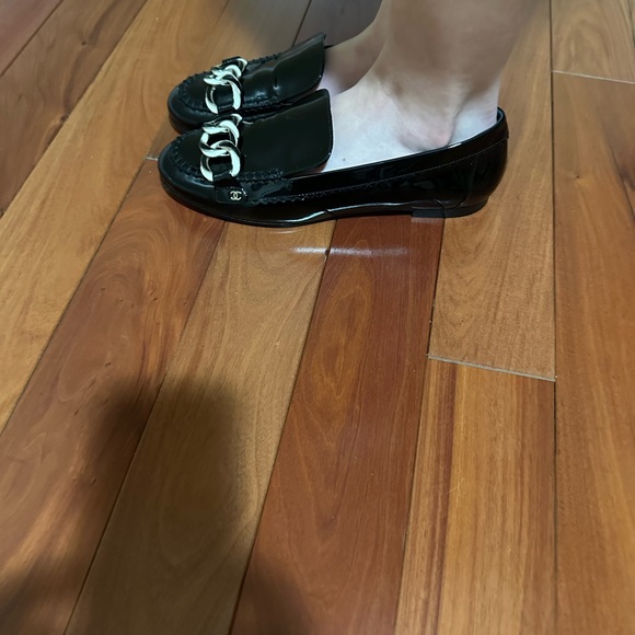 Chanel shoes s 39 pattern leather black w/silver - Picture 9 of 9